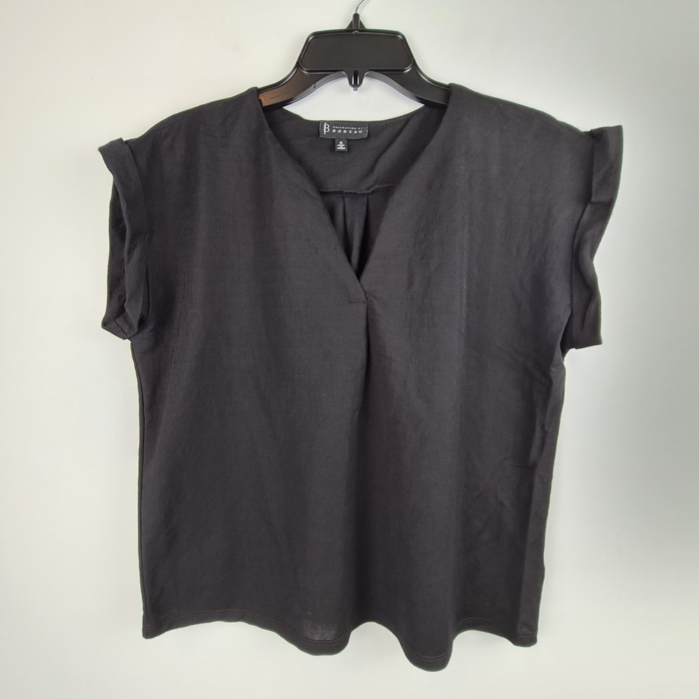 Bobeau Dolman Sleeve Pique V-Neck T-Shirt Small Black Nordstrom Lightweight Top